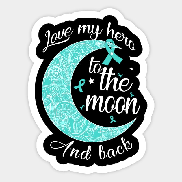 love cervical cancer hero to the moon Sticker by TeesCircle